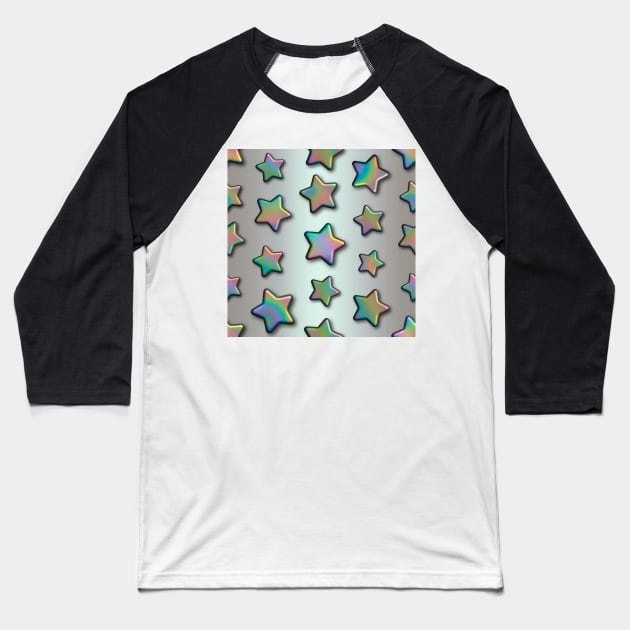 Iridescent Stars Baseball T-Shirt by dinaaaaaah